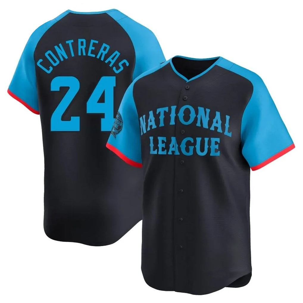 Milwaukee Brewers #24 William Contreras Player Navy BFRAILEY Limited National League All-Star Home Game Stitched Jerseys