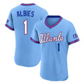 Atlanta Braves #1 Ozzie Albies Player Powder Blue BFRAILEY 2026 City Connect T-shirt Limited Elite Home Game Stitched Jerseys