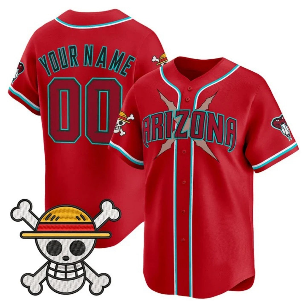 Custom Arizona Diamondbacks x One Piece Red BFRAILEY Vapor Premier Limited Jersey - Stitched