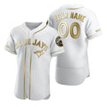Custom Toronto Blue Jays White BFRAILEY Stitched Flex Base Golden Edition Jersey