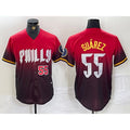 Philadelphia Phillies #55 Ranger Suarez Red BFRAILEY 2024 City Player Number Cool Base Jerseys