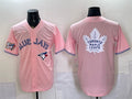 Toronto Blue Jays & Leafs With White BFRAILEY Leafs Logo Pink 50 Seasons Patch Stitched Jersey
