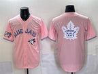 Toronto Blue Jays & Leafs With White BFRAILEY Leafs Logo Pink 50 Seasons Patch Stitched Jersey