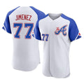 Atlanta Braves #77 Joe Jimenez Player White BFRAILEY City Connect Limited Elite Home Game Stitched Jerseys