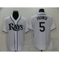 Tampa Bay Rays #5 Wander Franco White BFRAILEY Stitched Cool Base Jersey
