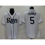 Tampa Bay Rays #5 Wander Franco White BFRAILEY Stitched Cool Base Jersey