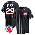 Chicago Cubs #29 Michael Busch Player Black BFRAILEY Fashion Out 150th Anniversary Game Stitched Jerseys