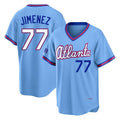 Atlanta Braves #77 Joe Jimenez Player Powder Blue BFRAILEY 2026 City Connect T-shirt Home Game Stitched Jerseys