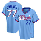 Atlanta Braves #77 Joe Jimenez Player Powder Blue BFRAILEY 2026 City Connect T-shirt Home Game Stitched Jerseys