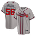 Atlanta Braves #56 Spencer Schwellenbach Player Gray BFRAILEY Home Game Stitched Jerseys