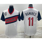 Cleveland Indians #11 Jose Ramirez White BFRAILEY 2021 Little League Classic Stitched Jersey
