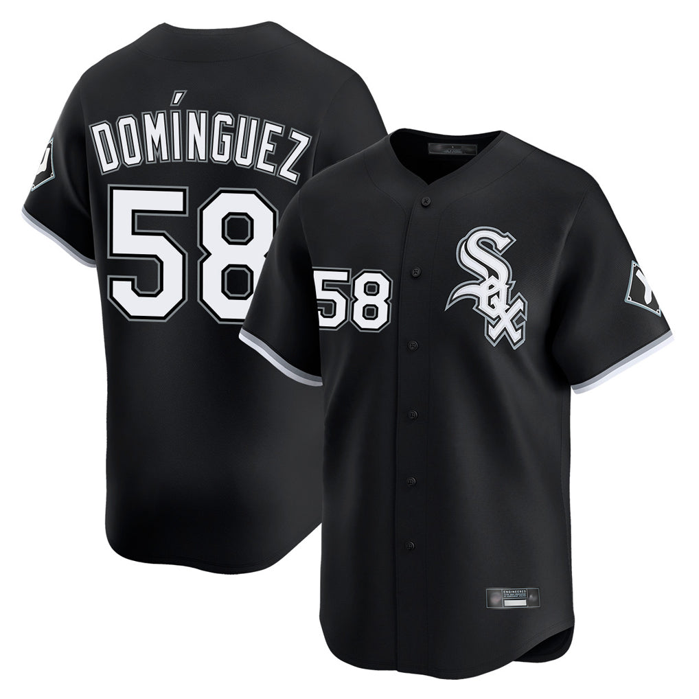 Chicago White Sox #58 Seranthony Dominguez Player Black BFRAILEY Limited Home Stitched Jerseys