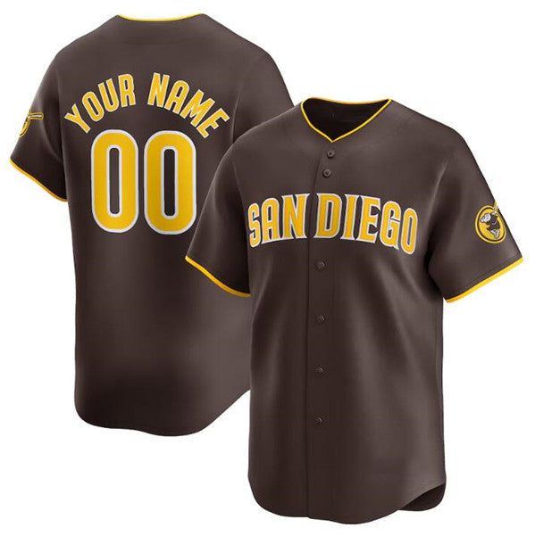 Custom San Diego Padres Brown BFRAILEY 2024 Away Limited Stitched Jersey