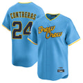Milwaukee Brewers #24 William Contreras Player Light Blue BFRAILEY City Connect Home Limited Stitched Jerseys
