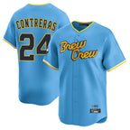 Milwaukee Brewers #24 William Contreras Player Light Blue BFRAILEY City Connect Home Limited Stitched Jerseys