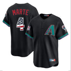 Arizona Diamondbacks #4 Ketel Marte Player Black BFRAILEY USA 250 Fourth of July Home Game Stitched Jerseys