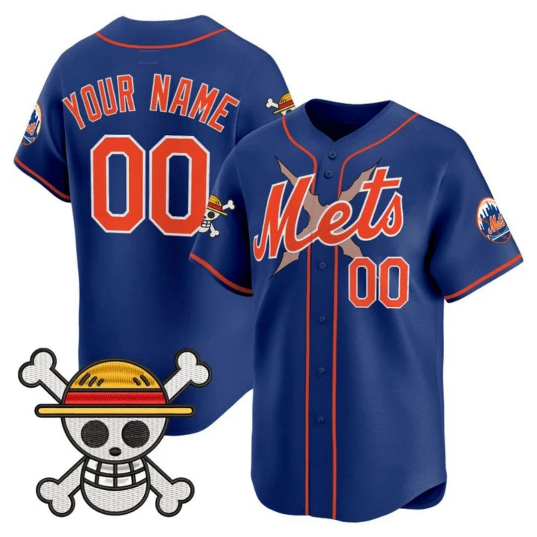 Custom New York Mets x One Piece Royal BFRAILEY Vapor Premier Limited Jersey - Stitched