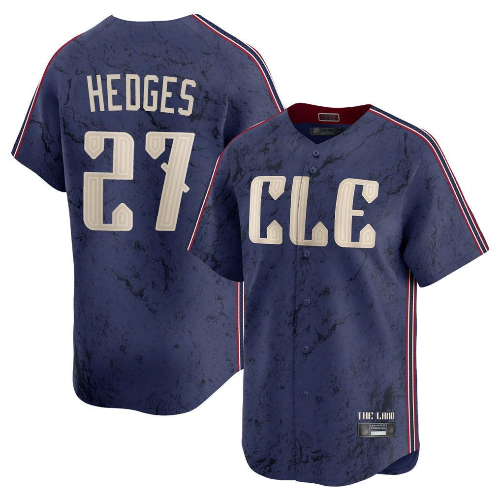 Cleveland Guardians #27 Austin Hedges Player Navy BFRAILEY City Connect Limited Home Stitched Jerseys