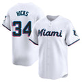 Miami Marlins #34 Liam Hicks Player White BFRAILEY Home Limited Stitched Jerseys