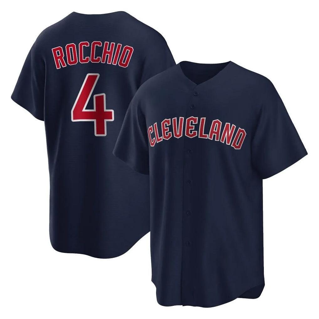 Cleveland Guardians #4 Brayan Rocchio Player Navy BFRAILEY Game Home Stitched Jerseys