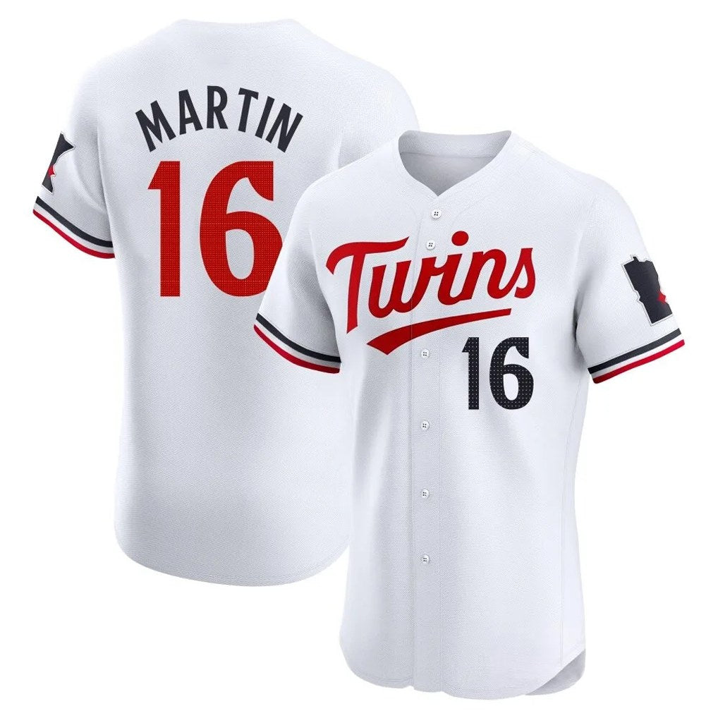 Minnesota Twins #16 Austin Martin Player White BFRAILEYHome Limited Elite Stitched Jerseys