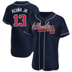 Atlanta Braves #13 Ronald Acuna Jr Player Navy BFRAILEY Limited Elite Home Game Stitched Jerseys