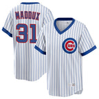 Chicago Cubs #31 Greg Maddux Player White BFRAILEY T-shirt Cooperstown Collection Limited Stitched Jerseys