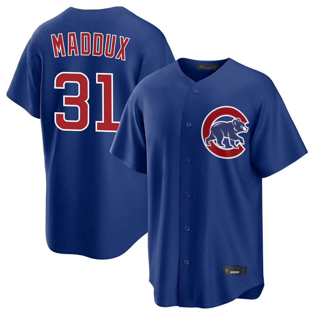 Chicago Cubs #31 Greg Maddux Player Royal BFRAILEY Home Game Stitched Jerseys