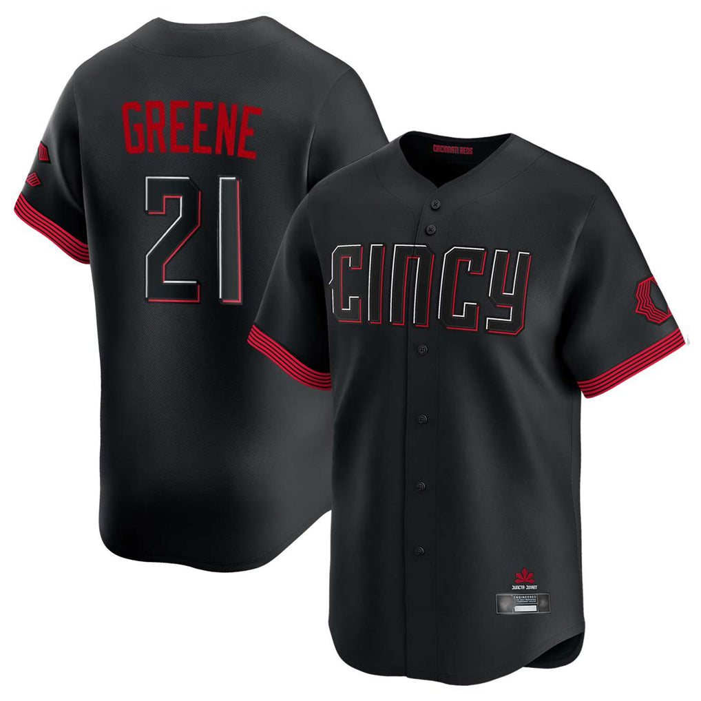 Cincinnati Reds #21 Hunter Greene Player Black BFRAILEY City Connect Home Limited Stitched Jerseys