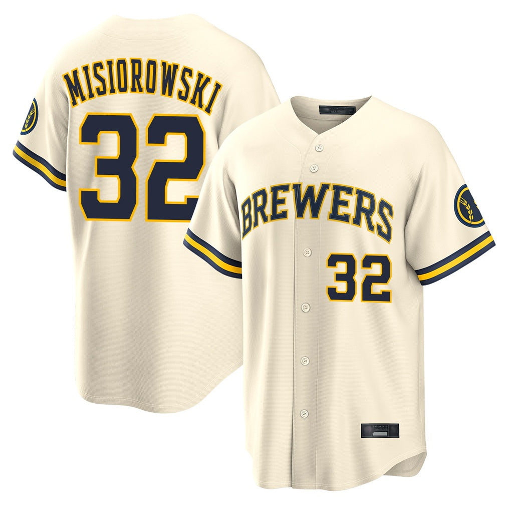 Milwaukee Brewers #32 Jacob Misiorowski Player Cream BFRAILEY Home Limited Stitched Jerseys