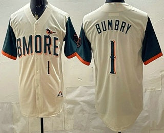 Baltimore Orioles #1 Al Bumbry Cream BFRAILEY 2026 City Connect Stadium Jersey
