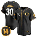 Cincinnati Reds #30 Ken Griffey Player Black-Gold BFRAILEY Vapor Premier Limited Home Stitched Jerseys