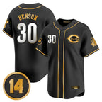 Cincinnati Reds #30 Ken Griffey Player Black-Gold BFRAILEY Vapor Premier Limited Home Stitched Jerseys