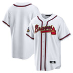 Atlanta Braves White Gold BFRAILEY Home Game Blank Player Stitched Jerseys