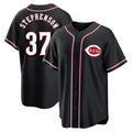 Cincinnati Reds #37 Tyler Stephenson Player Black BFRAILEY Fashion Out Home Game Stitched Jerseys