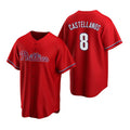 Philadelphia Phillies #8 Nick Castellanos Red BFRAILEY Cool Base Stitched Jersey