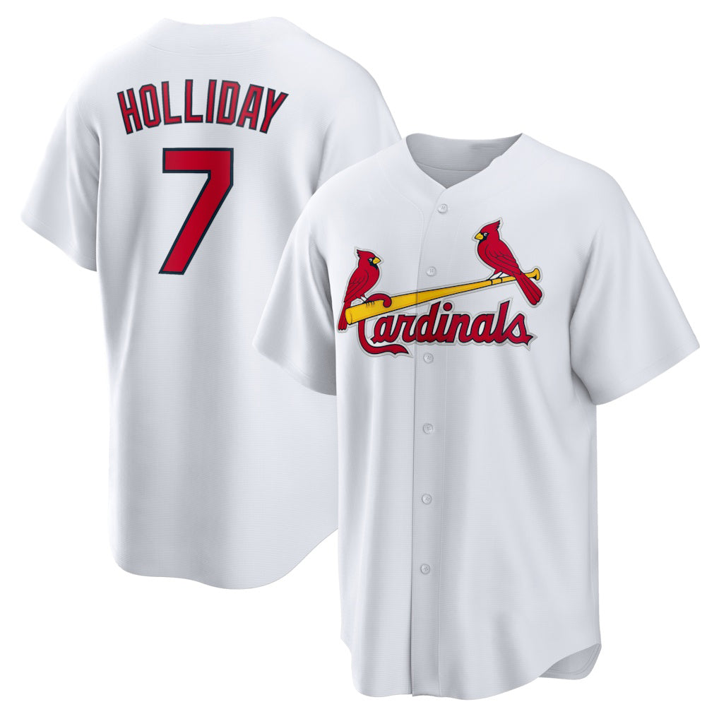 St. Louis Cardinals #7 Matt Holliday White BFRAILEY Home Retired Player Replica Jersey