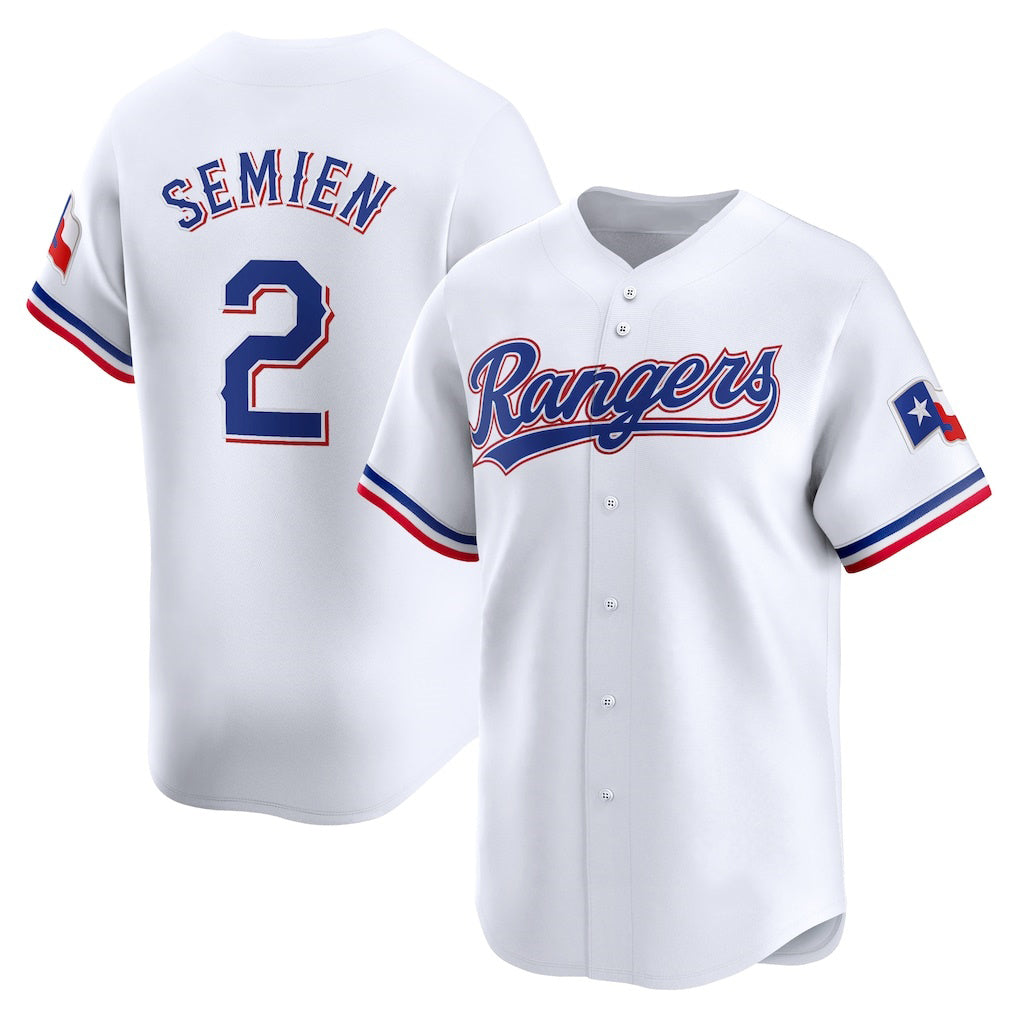 Texas Rangers #2 Marcus Semien White BFRAILEY Home Limited Player Jersey
