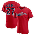 Cleveland Guardians #27 Austin Hedges Player Red BFRAILEY Limited Elite Home Stitched Jerseys
