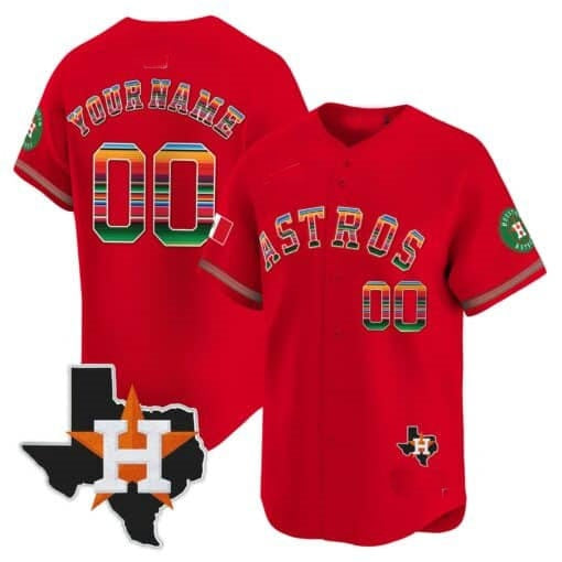 Custom Houston Astros Mexico Texas Patch Vapor Premier Limited Jersey ¨CRed BFRAILEY