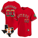 Custom Houston Astros Mexico Texas Patch Vapor Premier Limited Jersey ¨CRed BFRAILEY