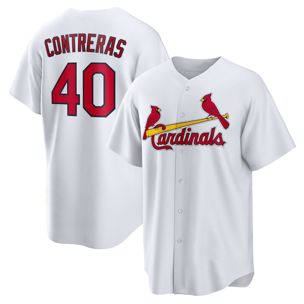 St. Louis Cardinals #40 Willson Contreras White BFRAILEY Home Replica Player Jersey