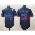 Toronto Blue Jays #22 Ernie Clement Navy BFRAILEY 2025 World Series City Connect Limited Stitched Jersey
