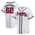 Atlanta Braves #62 Daysbel Hernandez White BFRAILEY Home Replica Jersey