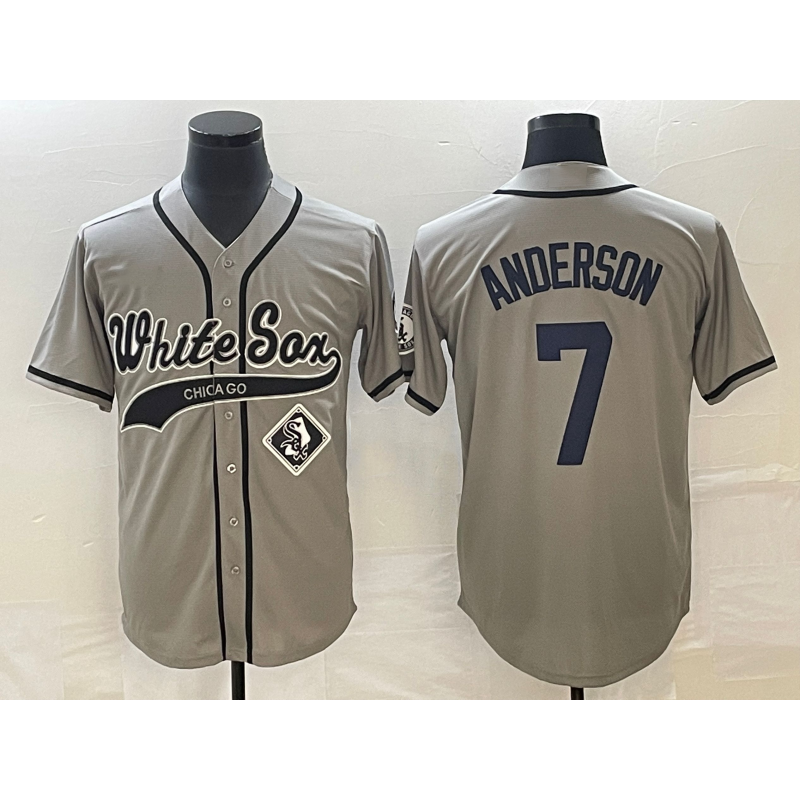 Chicago White Sox #7 Tim Anderson Grey BFRAILEY Cool Base Stitched Jersey