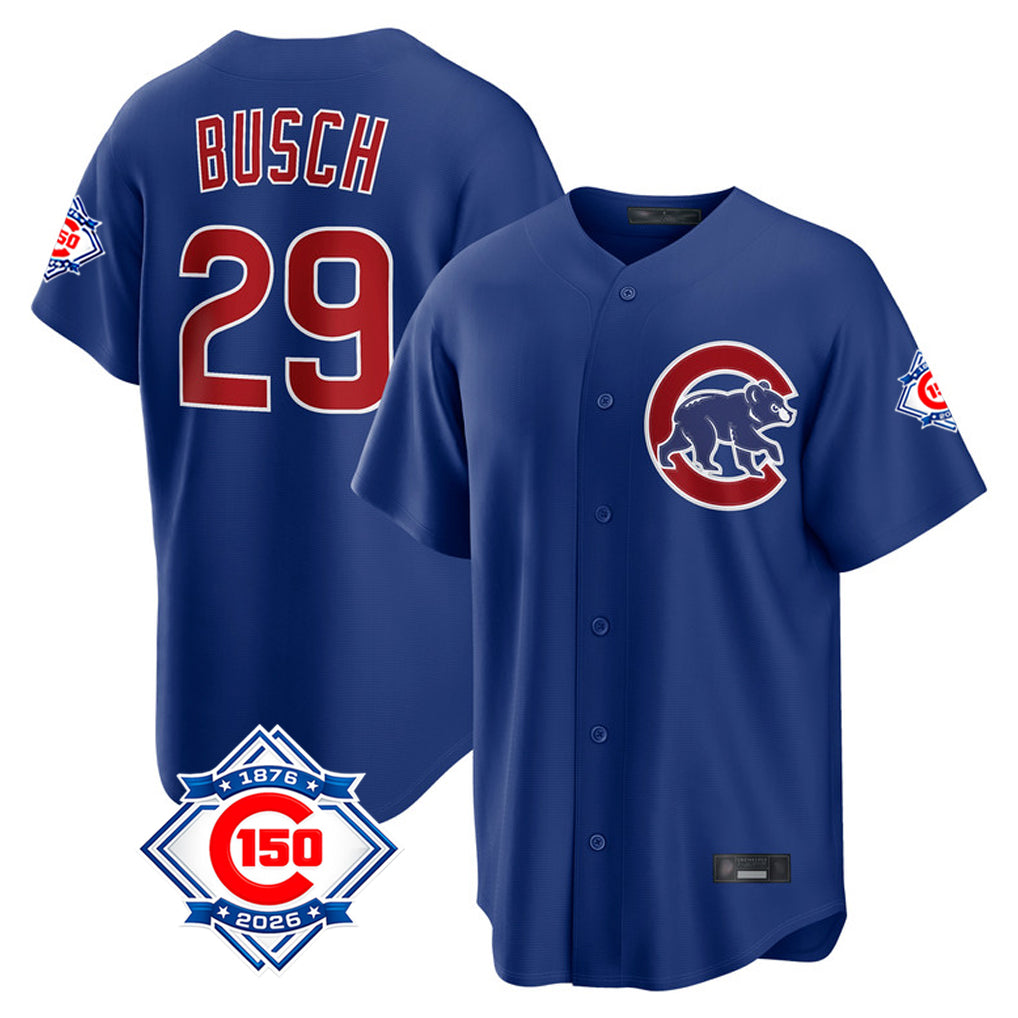 Chicago Cubs #29 Michael Busch Player Royal BFRAILEY 150th Anniversary Home Game Stitched Jerseys