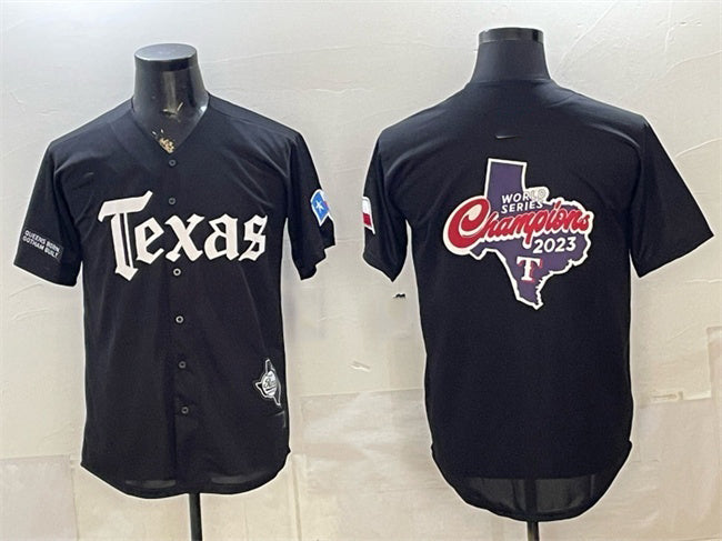 Texas Rangers Team Big Logo Black BFRAILEY Gothic Mexico 2025 Vapor Premier Limited Stitched Jersey