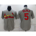 St. Louis Cardinals #5 Albert Pujols Grey BFRAILEY Stitched Cool Base Jersey