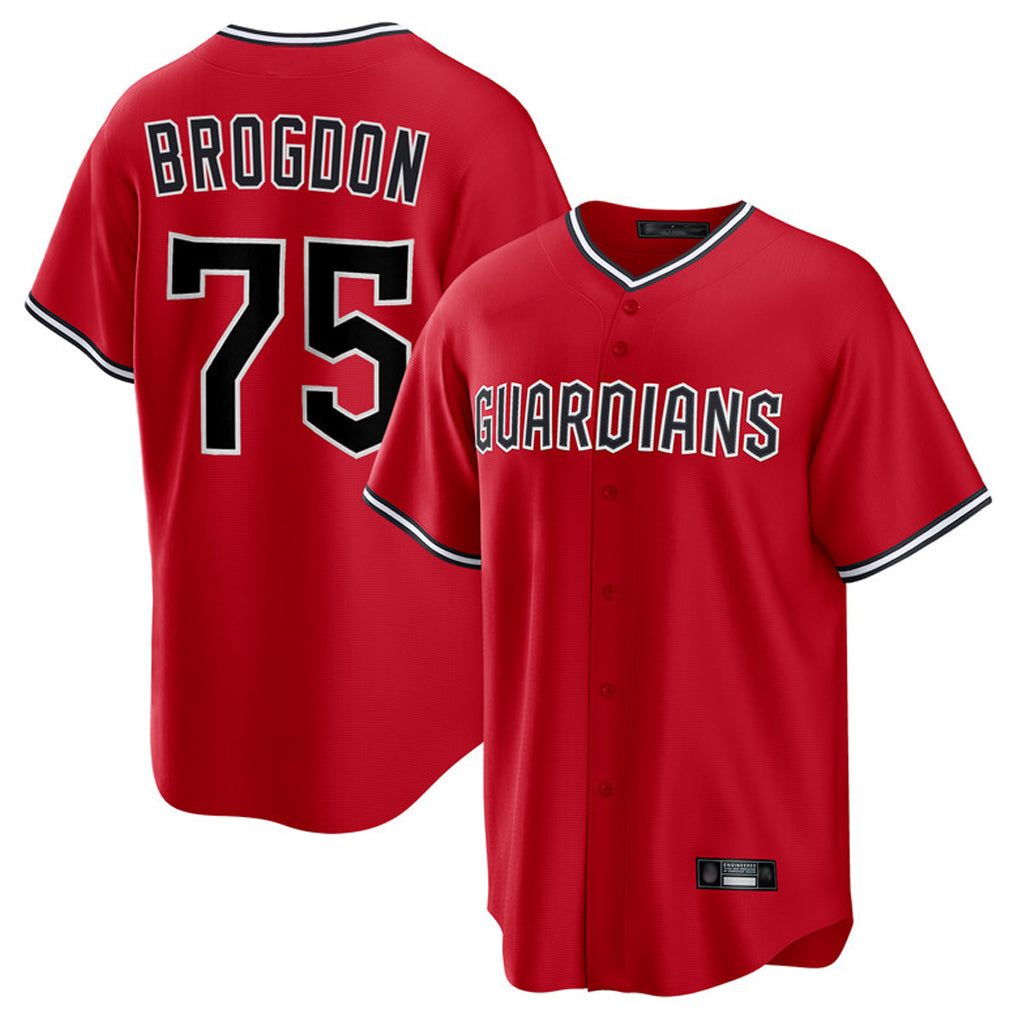 Cleveland Guardians #75 Connor Brogdon Player Red BFRAILEY Home Game Stitched Jerseys