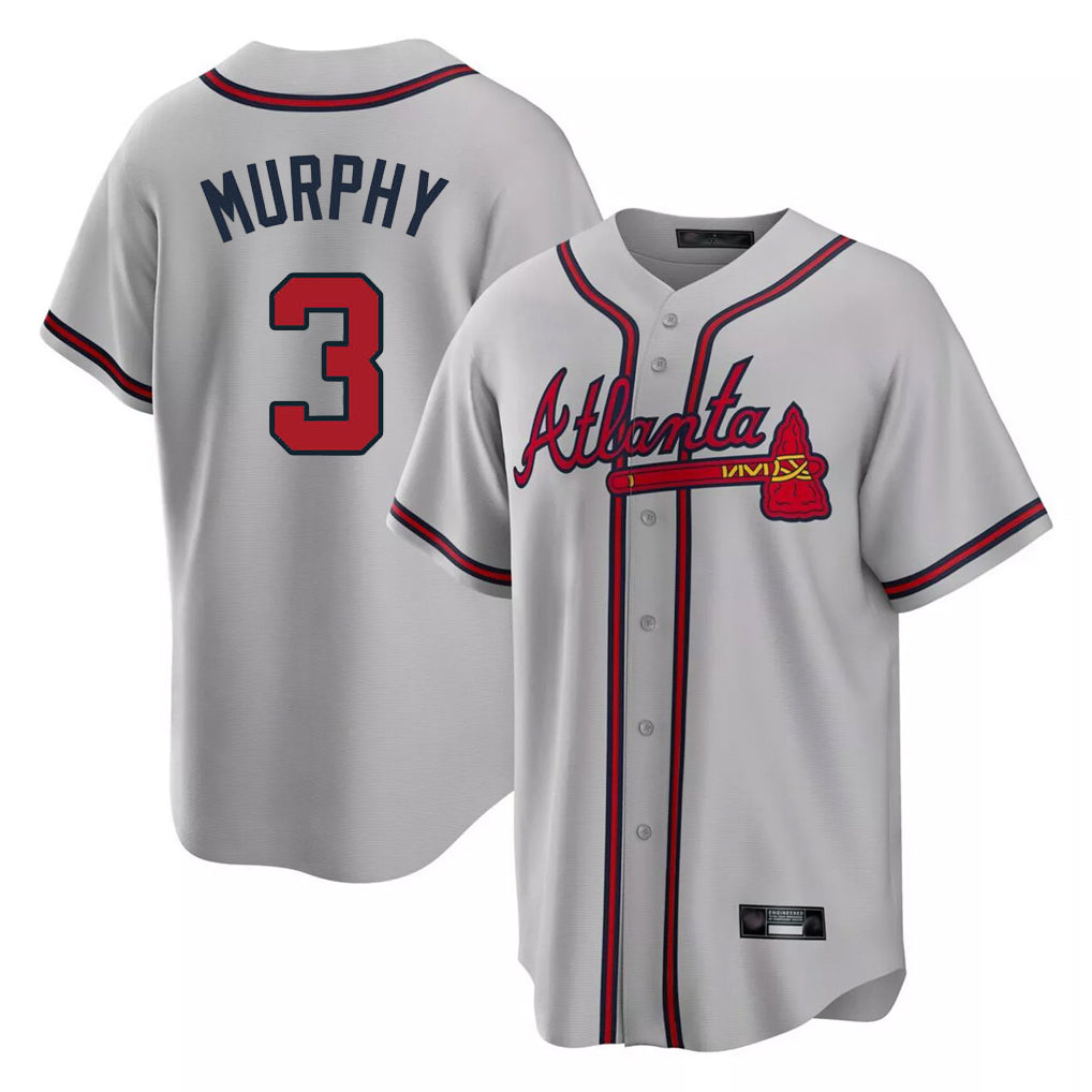 Atlanta Braves #3 Dale Murphy Player Gray BFRAILEY Home Game Stitched Jerseys